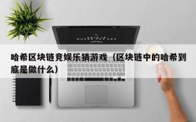 哈希区块链竞娱乐猜游戏（区块链中的哈希到底是做什么）