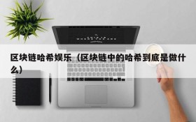 区块链哈希娱乐（区块链中的哈希到底是做什么）